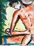 Helmut Middendorf, Totenkopf, 1983, Watercolour