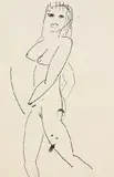 Weiblicher Akt by Ernst Ludwig Kirchner, Indian ink drawing, sold Oct 2005