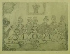 Les Bons Juges by James Ensor, 1894, Etching, sold Oct 2005