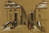 Jungfernbrücke by Heinrich Zille, 1909, Charcoal, sold Oct 2005