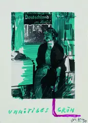 Triptychon (3 Postkarten) by Martin Kippenberger, 1990, Offset, sold Oct 2005