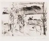 Lovis Corinth, Haus am Walchensee (Hotel am Walchensee), 1920, Etching