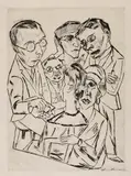 Max Beckmann, Zeichner in der Gesellschaft, 1922, Drypoint