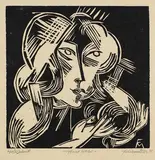Offenes Haar by Conrad Felixmüller, 1918, Woodcut, sold Oct 2005