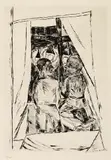 Max Beckmann, Kinder am Fenster, 1922, Drypoint