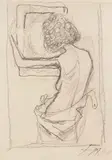 Frau mit Spiegel by Otto Dix, 1948, Pencil, sold Oct 2005