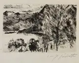 Lovis Corinth, Walchensee mit Jochberg, 1923, Drypoint