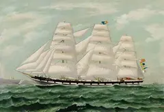 Thomas G. Purvis, Englisches Vollschiff "Lindisfarne", 1889, Oil on canvas