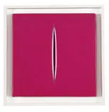 Lucio Fontana, Concetto spaziale, 1968, Plastic object in wooden frame