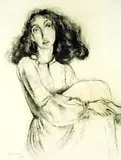Albert Birkle, Mädchen, 1945, Charcoal drawing