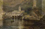 Gerolamo Varese, Norditalienischer See, Oil on canvas