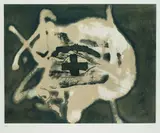 Antoni Tàpies, 2 sheets: X de tissu. Relief sable