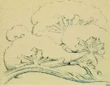 Entwurf einer Möbelschnitzerei by Émile Gallé, 1901, Pencil drawing, sold Oct 2005