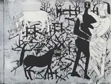 HAP Grieshaber, Winterlandschaft, 1965, Woodcut