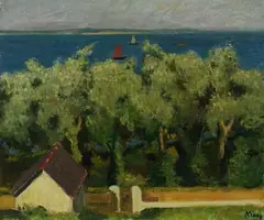 Josef (Sepp) Kienlechner, Blick auf einen See, Oil on canvas