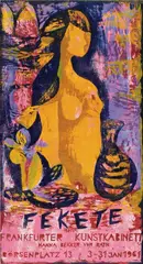 Der Spiegel by Esteban Fekete, 1960, Woodcut in colours, sold Oct 2005