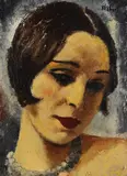 François Zdenek Eberl, Porträt einer Dame, Oil on cardboard