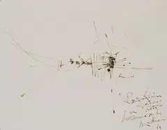 Composition by Georges Mathieu, 1966, Pen and Indian ink drawing, sold Oct 2005