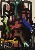 Markus Lüpertz, Knochenbild, Watercolour