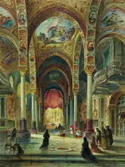 Friedrich Perlberg, Kirche La Martorana in Palermo, Watercolour