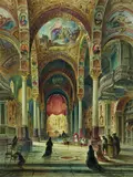 Friedrich Perlberg, Kirche La Martorana in Palermo, Watercolour