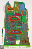 Good Morning City by Friedensreich Hundertwasser, Farbserigrafie und Metallprägedruck auf Fabriano (Trockenstempel), sold Oct 2005