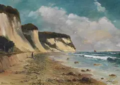 Willy Stöwer, Steilküste bei Sassnitz auf Rügen, 1922, Tempera