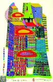 Good Morning City by Friedensreich Hundertwasser, Farbserigrafie und Metallprägedruck auf Fabriano (Trockenstempel), sold Oct 2005