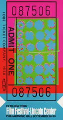 Lincoln Center Ticket by Andy Warhol, 1967, Silkscreen in colours, sold Oct 2005
