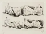 Henry Moore, Four draped reclining figures, 1967, Etching