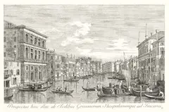 Antonio Visentini, 3 Bll. aus: Prospectus Magni Canalis Venetiani, 1755, Etching