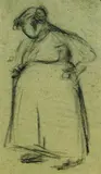 Frau mit Hand in Hüfte by Heinrich Zille, Charcoal drawing, sold Oct 2005