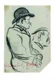 Mann mit Melone by Heinrich Zille, 1902, Charcoal drawing, sold Oct 2005