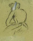 Frau mit Zahnweh by Heinrich Zille, Charcoal, sold Oct 2005