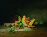 Denis Bergeret, Stillleben mit Melone, Oil on canvas