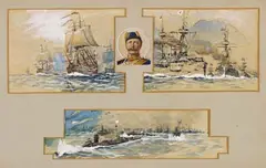 Willy Stöwer, Kaiser Wilhelm II. Oberster Kriegsherr seiner Marine, Watercolour