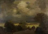 Albert Haueisen, Gewitterlandschaft, Oil on canvas