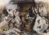 Reinhold Ewald, Figurengruppe, 1948, Oil