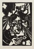 Heinrich Campendonk, Frau mit Blume. 1918, Woodcut
