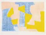 Serge Poliakoff, Composition bleue, rose et jaune, 1969, Etching and aquatint in colours