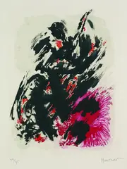 Alfred Manessier, 5 sheets: Kompositionen, 1959, Etching and aquatint in colours