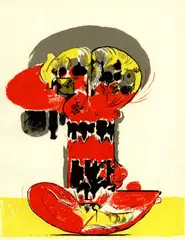 2 sheets: Three Standing Figures. Komposition by Graham Sutherland, Etching and aquatint, sold Oct 2005