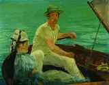 Eugen Spiro, Im Boot (nach Manet), 1947, Oil on canvas