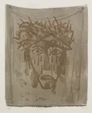 Otto Dix, Schweißtuch II (Mund geöffnet), 1950, Lithograph in colours