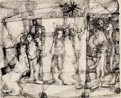 Enrique Brinkmann, Ohne Titel, 1957, Pen and Indian ink drawing