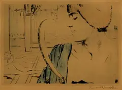 Fernand Khnopff, Sire Halewyn (Légende de Sire Halewyn), 1903, Drypoint