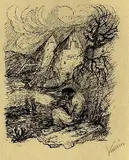 Alfred Kubin, 2 Bll.: Der verlorene Sohn. Menschheitsdämmerung, 1923, Lithograph