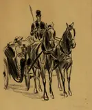 Max Liebermann, Die Kutsche, 1914, Lithograph in colours