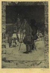 Wintermärchen by Heinrich Vogeler, 1909, Etching, sold Oct 2005