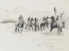 Pferderennen by Otto Dill, Chalk drawing, sold Oct 2005